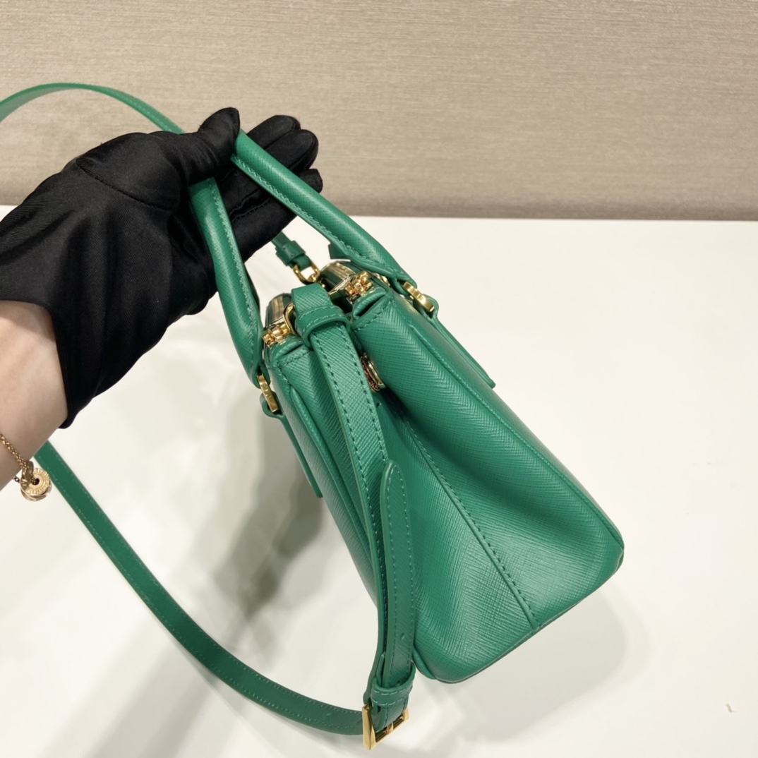 Prada Mini Galleria Saffiano Leather Bag Tote Shoulder Bag Mango Green 1BA906